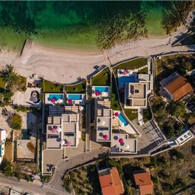 Beachfront Villa with Pool and Sea Views on Ciovo island near Trogir, Sleeps 8